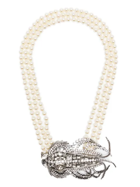 Valentino Garavani pearl-embellished crystal necklace