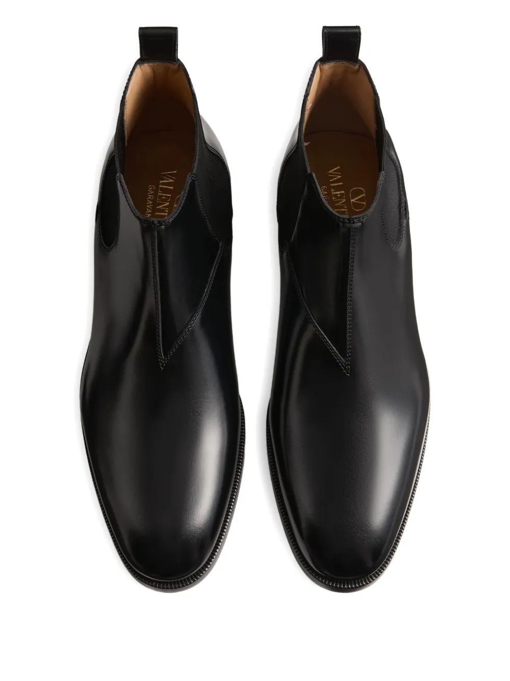 Valentino Pas Des Dieux Vlogo Signature Calfskin Ankle Boots In Black