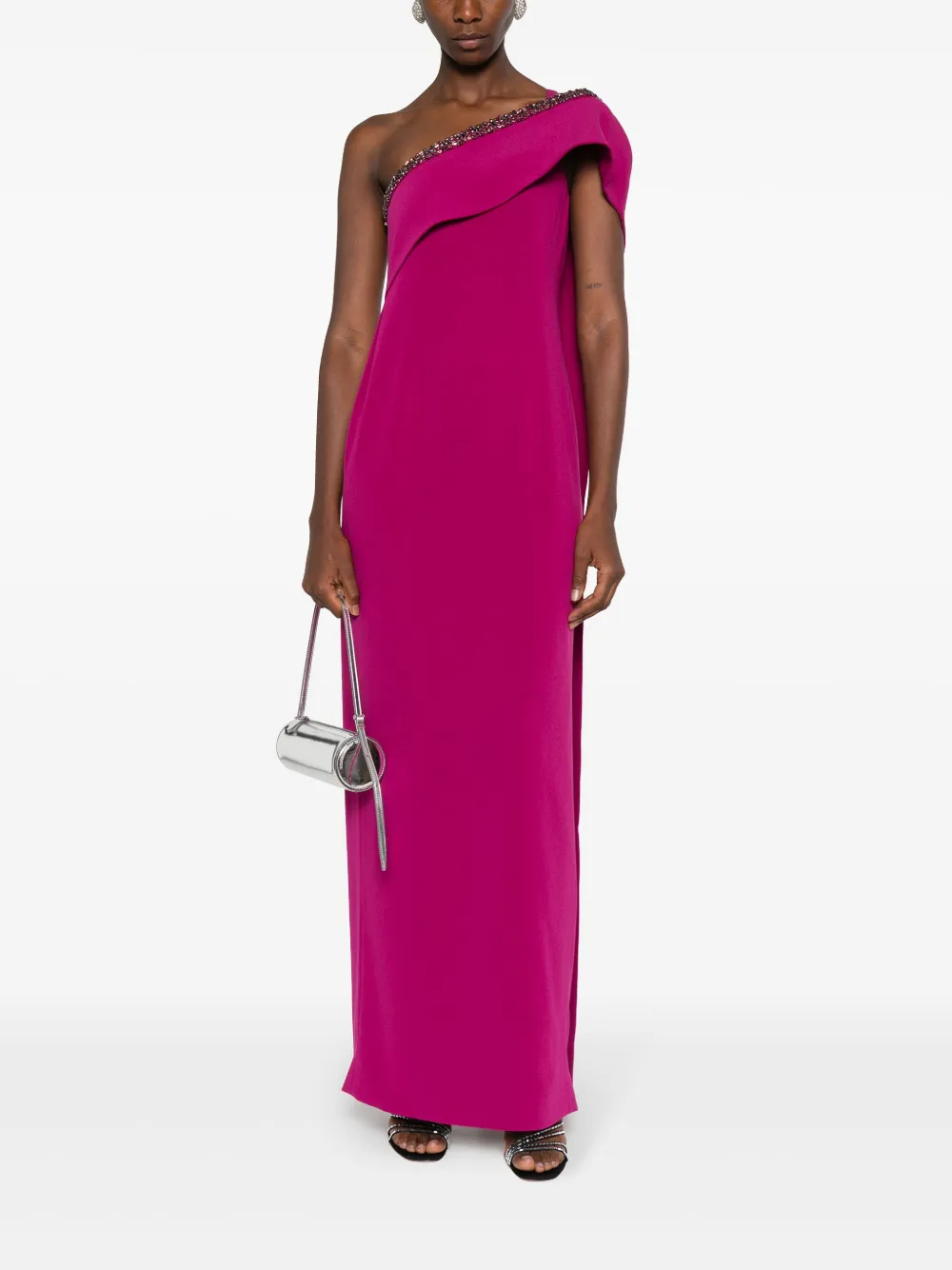 Roland Mouret crystal-embellished dress Roze