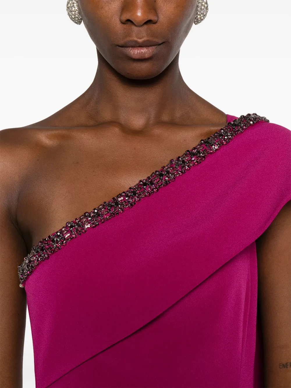 Roland Mouret crystal-embellished dress Roze