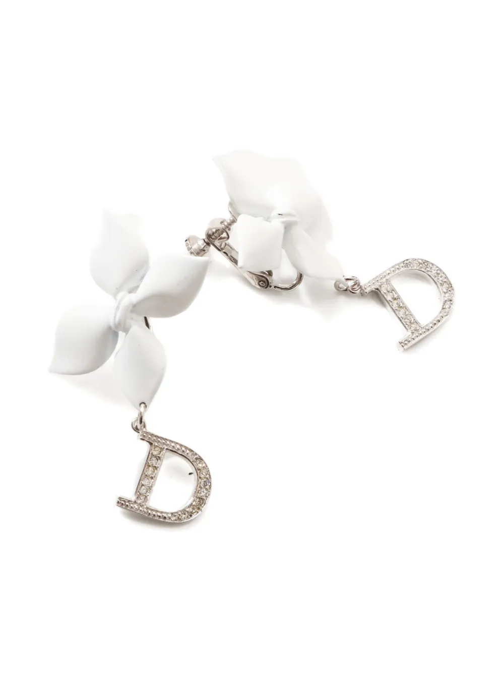 Christian Dior Pre-Owned aretes de clip Flower con strass 2000-2010 | Image 2