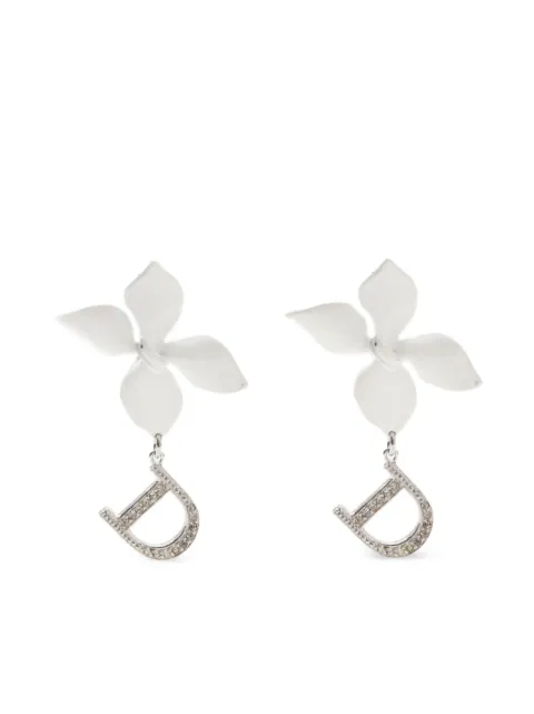 Christian Dior Pre-Owned أقراط كبس 'فلاور' بتصميم حرف A من عقد 2000-2010