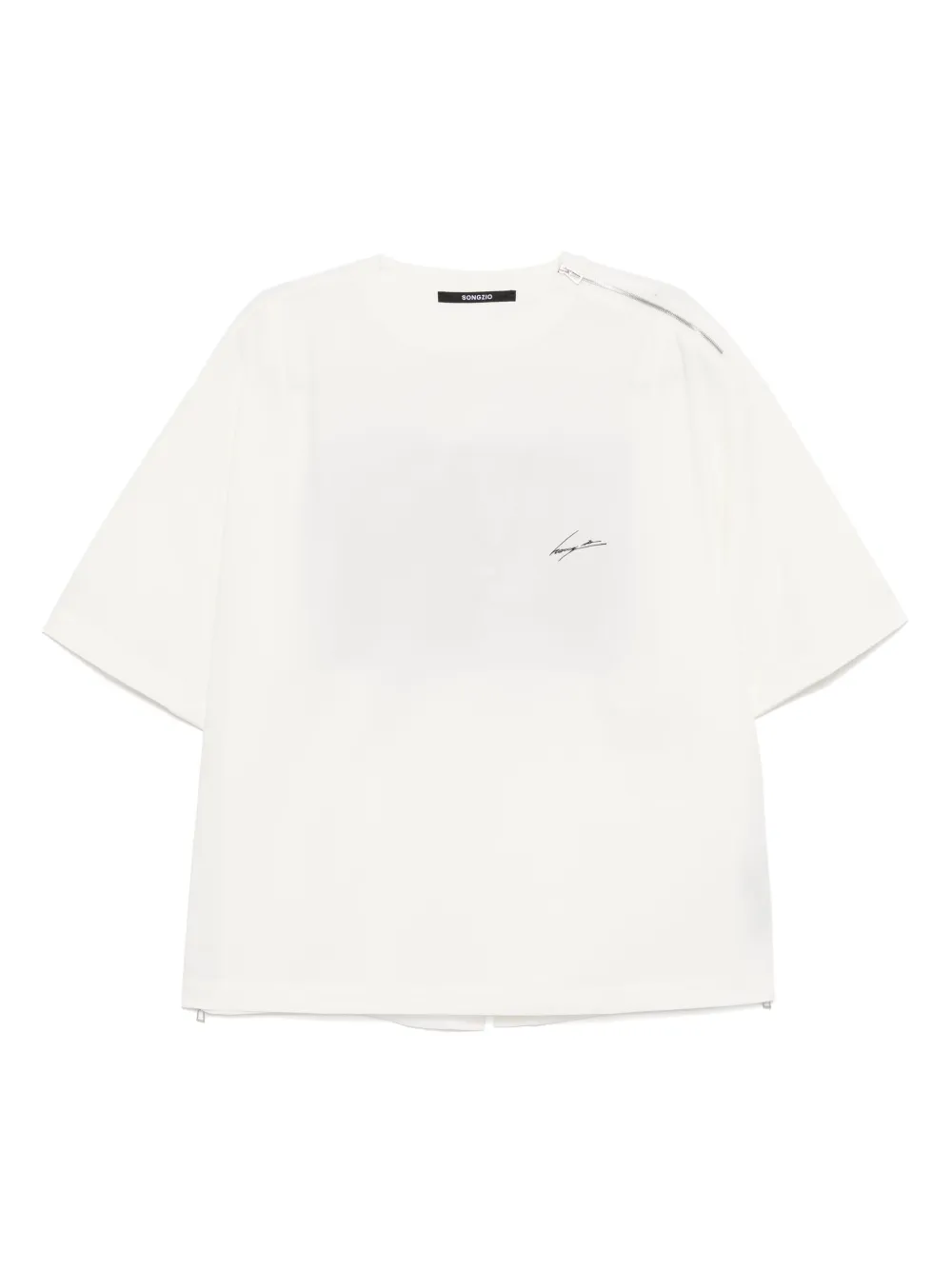 embroidered-poetry T-shirt