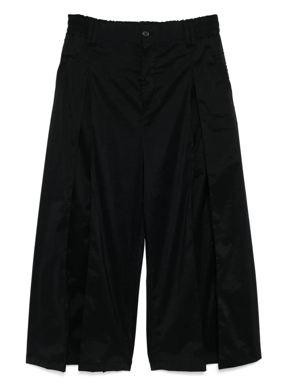 box pleats crop wide pants