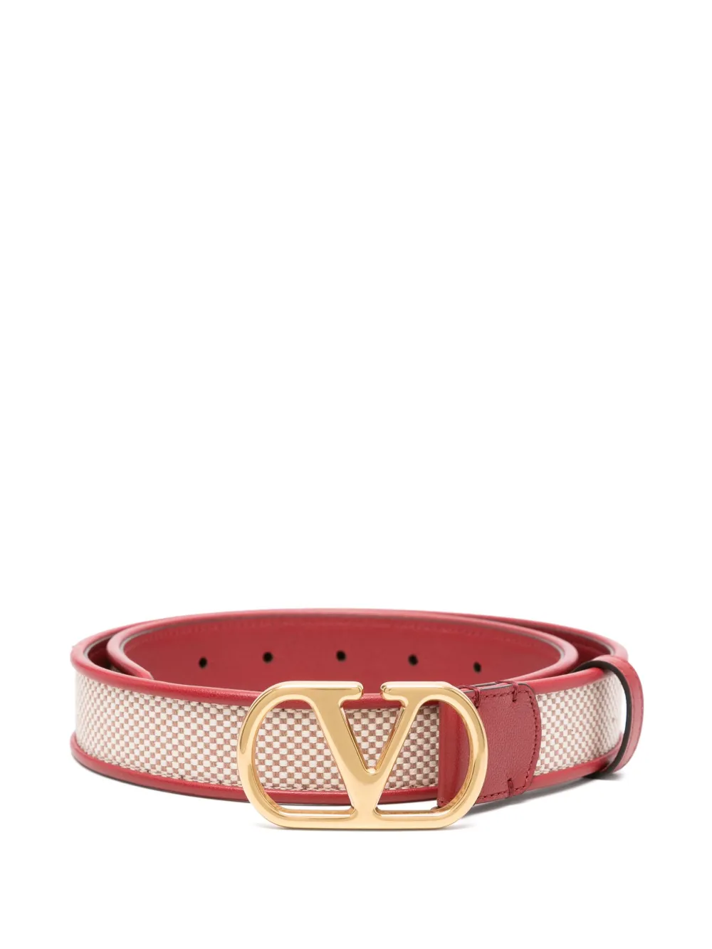 Valentino Garavani Vlogo leather belt Rood