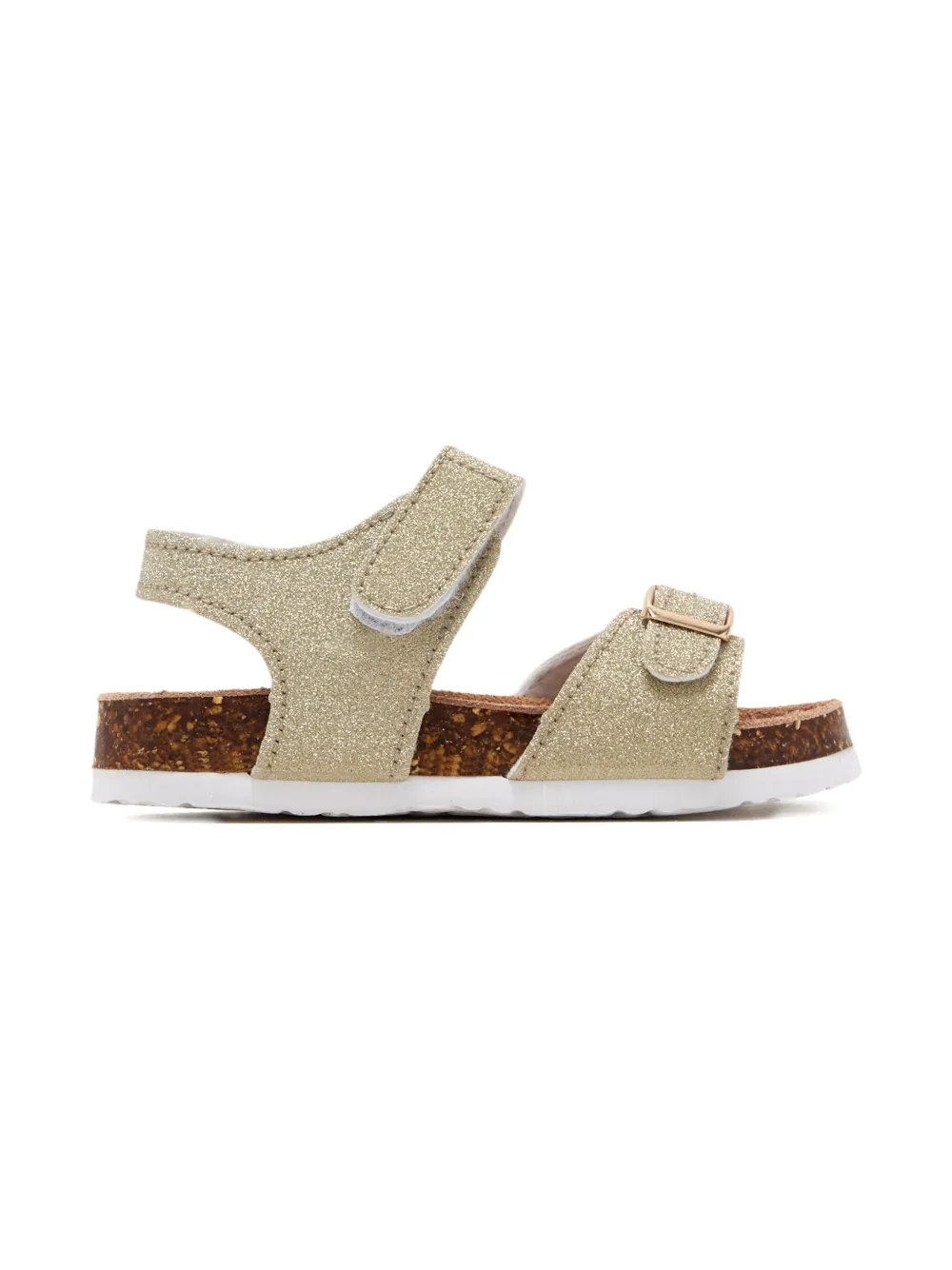 Colors Of California Kids Sandalen met dubbele bandjes en glitter Beige