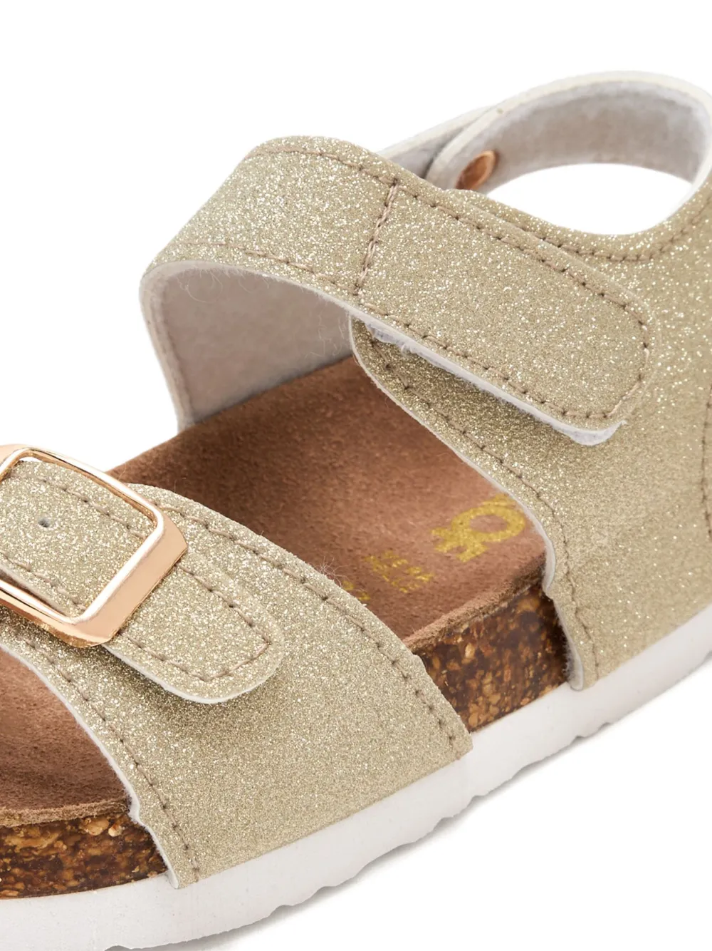 Colors Of California Kids Sandalen met dubbele bandjes en glitter Beige