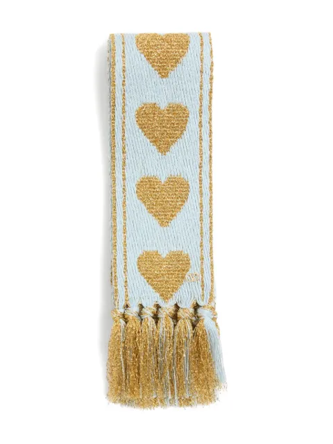 Valentino Garavani heart-patterned tassel scarf
