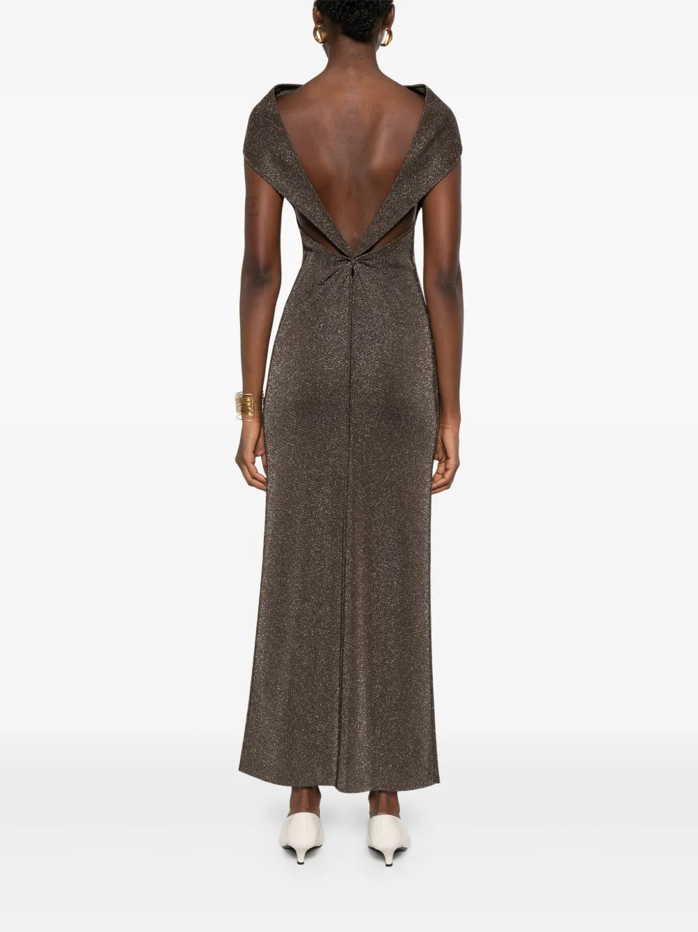 Max Mara lurex-detail dress Bruin