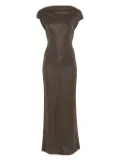 Max Mara lurex-detail dress - Brown