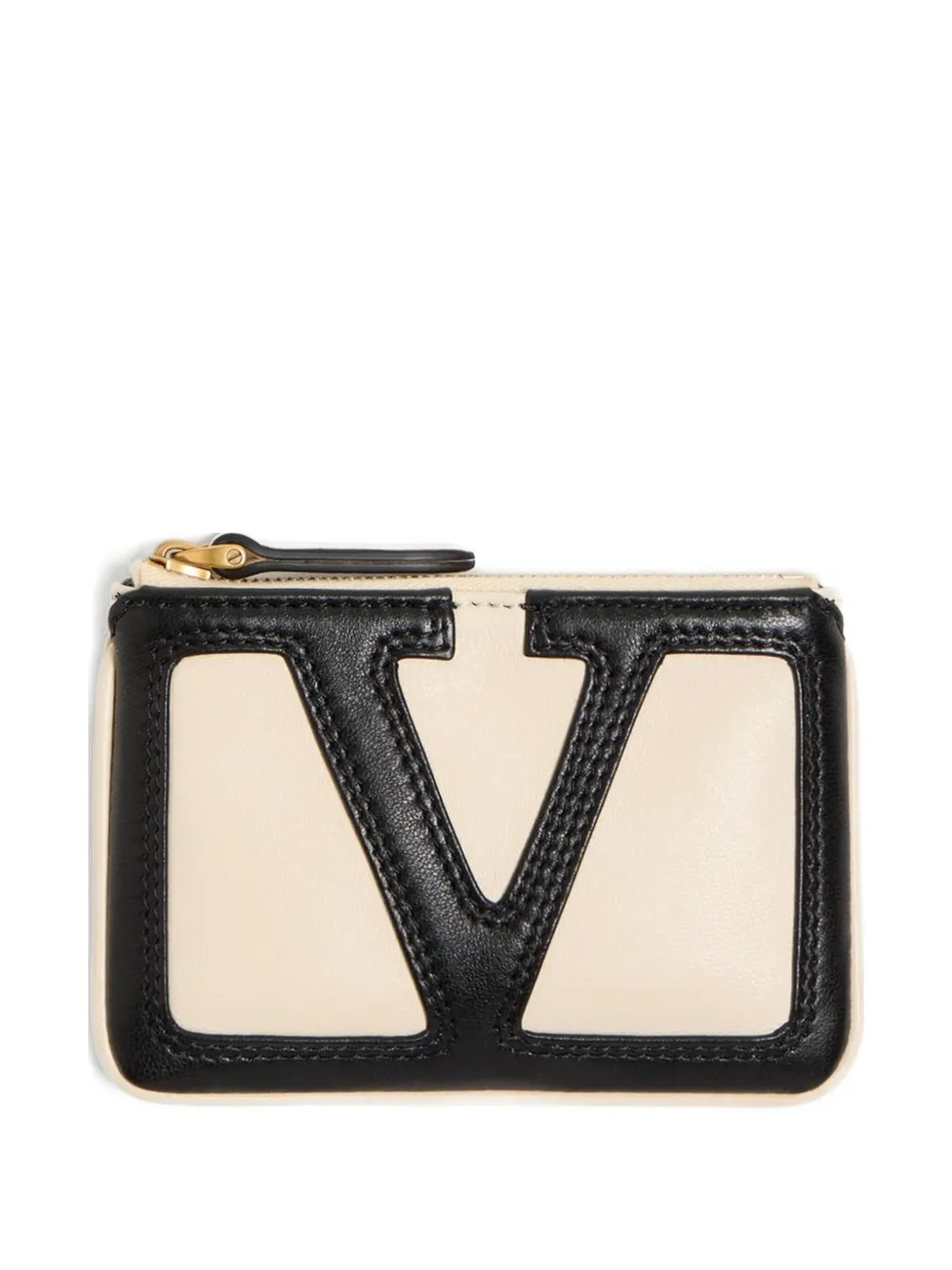 Valentino Garavani Logo-detail Wallet In Neutral