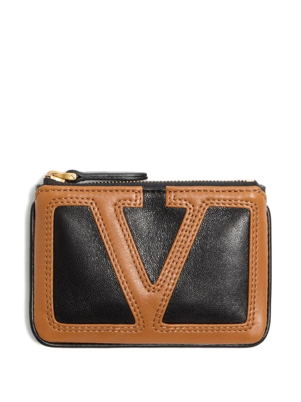 Valentino Garavani Logo-embellished Leather Cardholder In Black