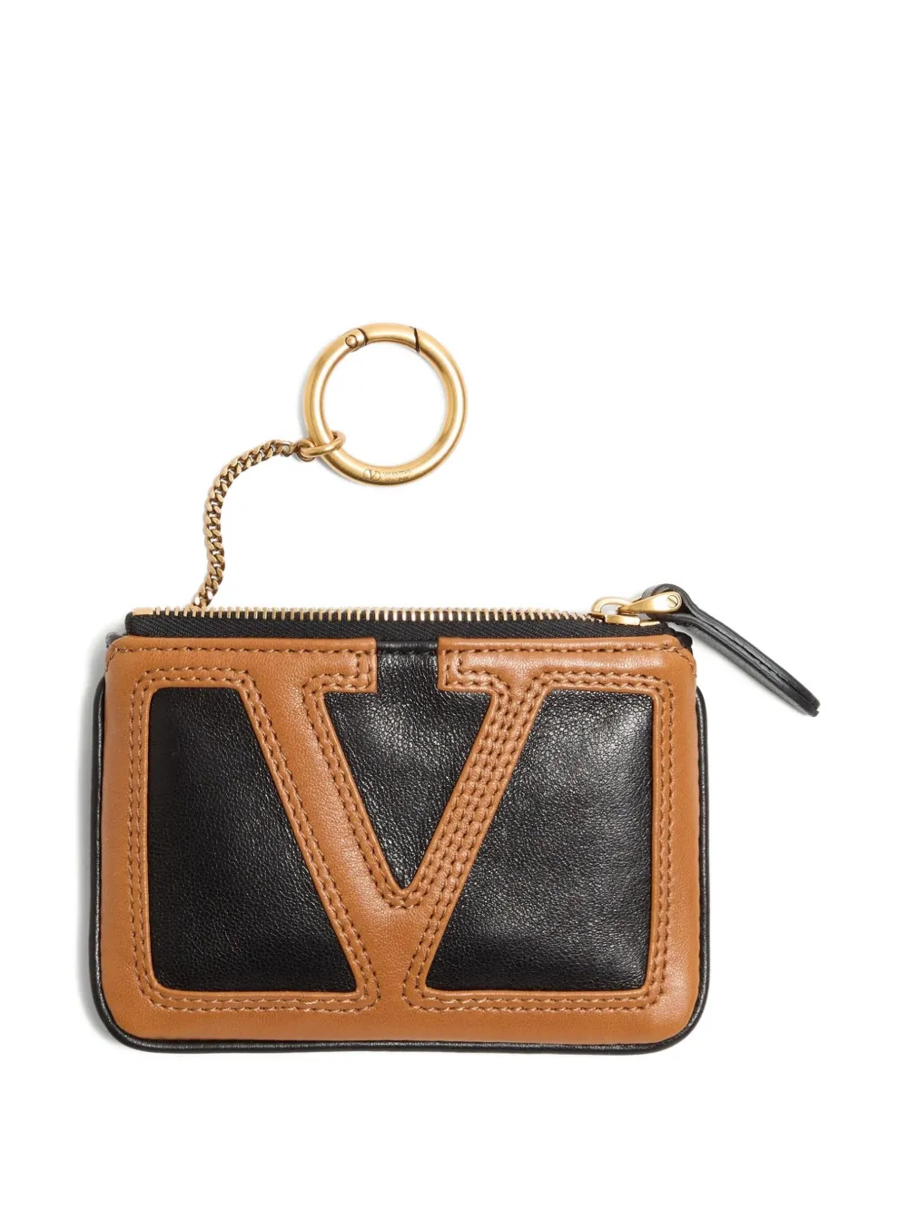 Valentino Logo-embellished Leather Cardholder In Black