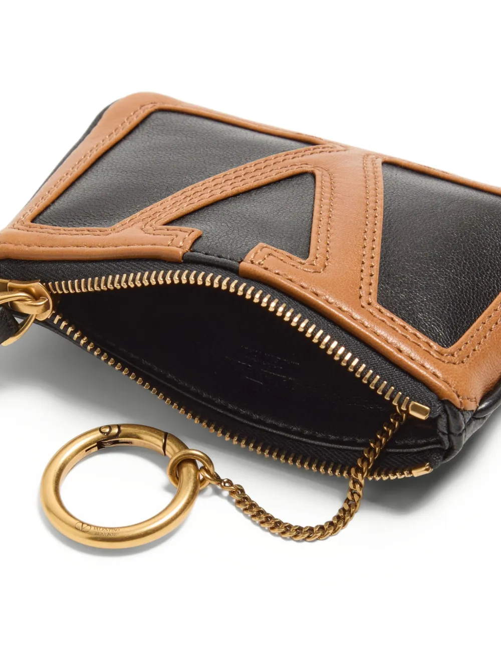 Valentino Logo-embellished Leather Cardholder In Black