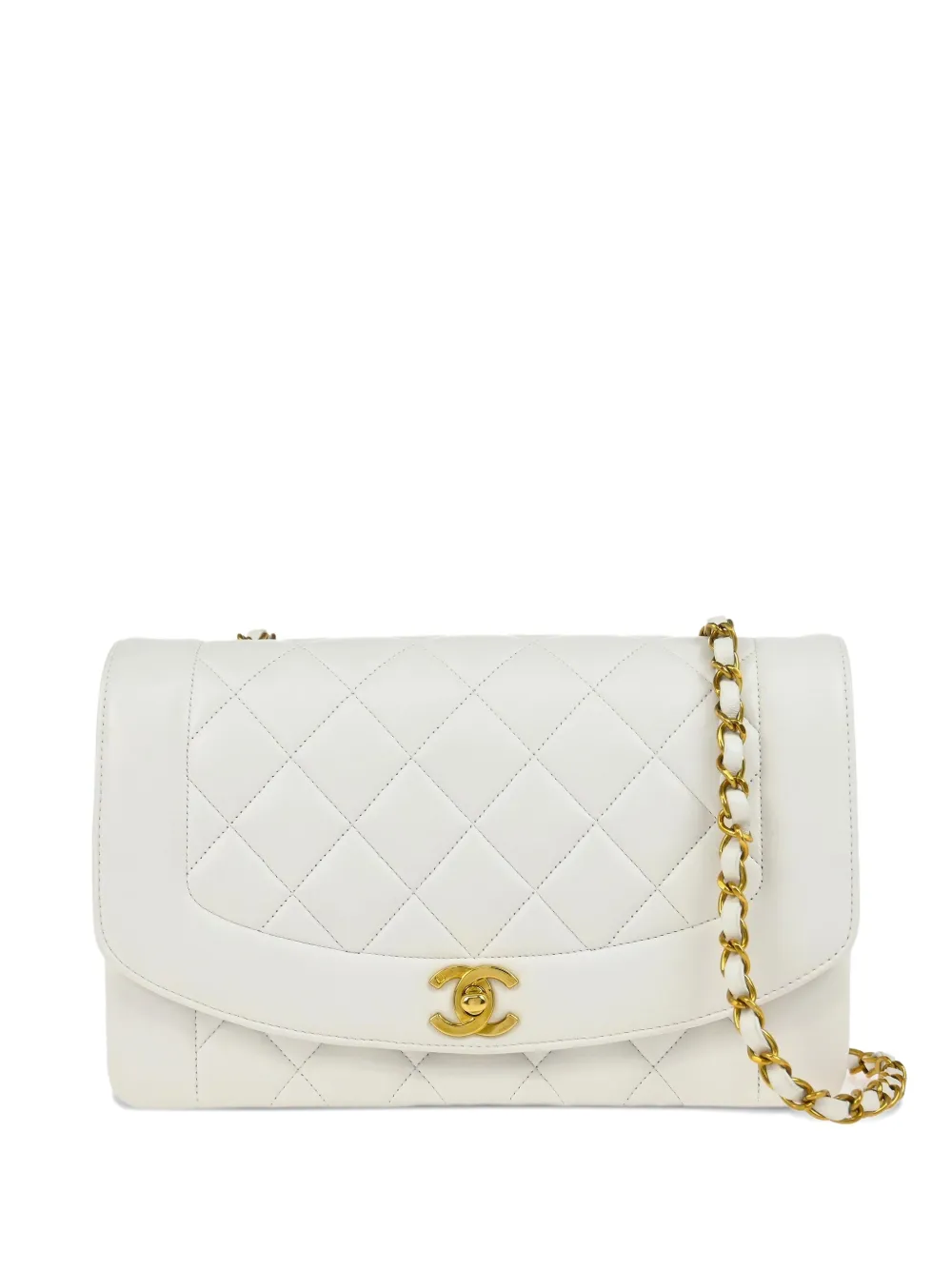CHANEL Pre-Owned 1995 ダイアナ ショルダーバッグ M - ホワイト CHANEL Pre-Owned 1995 ダイアナ ショルダーバッグ M - ホワイト