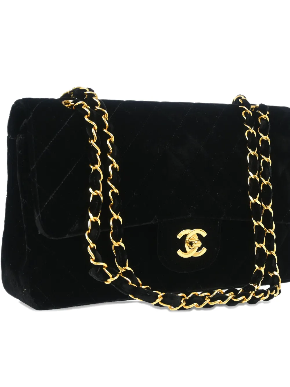 Pre-owned Chanel 1995 Medium Double Flap Shoulder Bag In Black