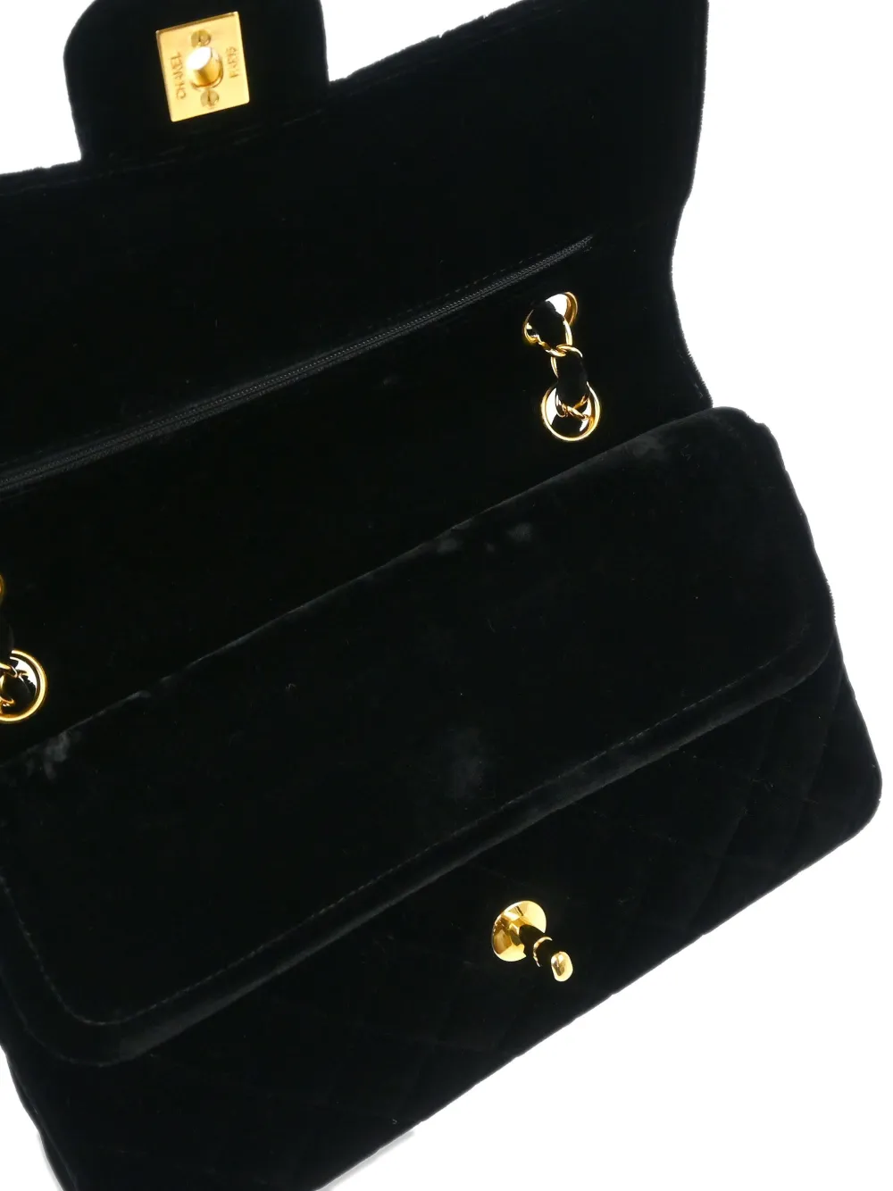 Pre-owned Chanel 1995 Medium Double Flap Shoulder Bag In Black