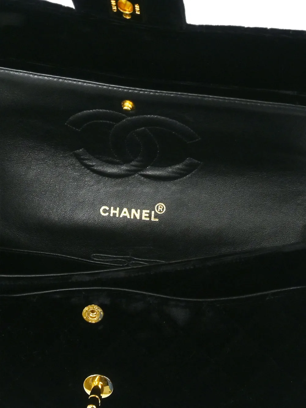Pre-owned Chanel 1995 Medium Double Flap Shoulder Bag In Black