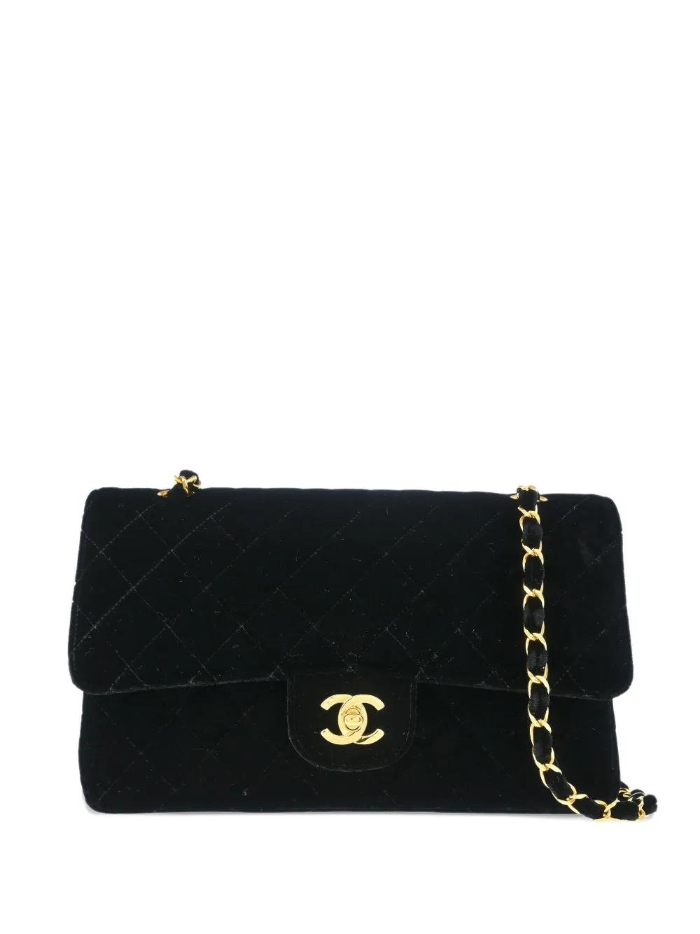 CHANEL Pre-Owned 1995 ミディアム ダブルフラップ ショルダーバッグ - ブラック CHANEL Pre-Owned 1995 ミディアム ダブルフラップ ショルダーバッグ - ブラック