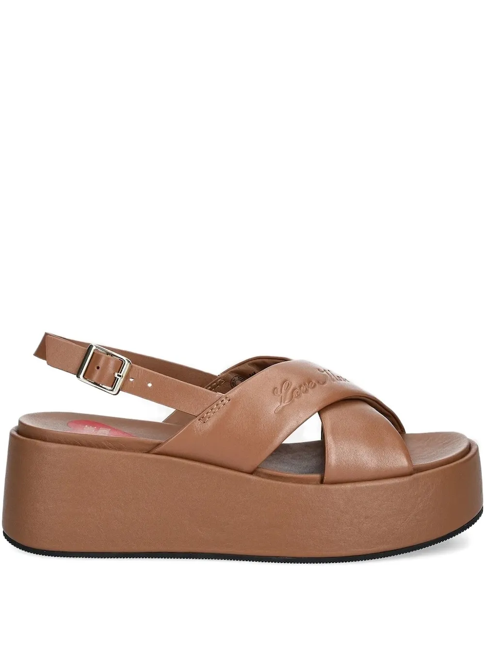Love Moschino Crossover-strap Platform Sandals In Brown