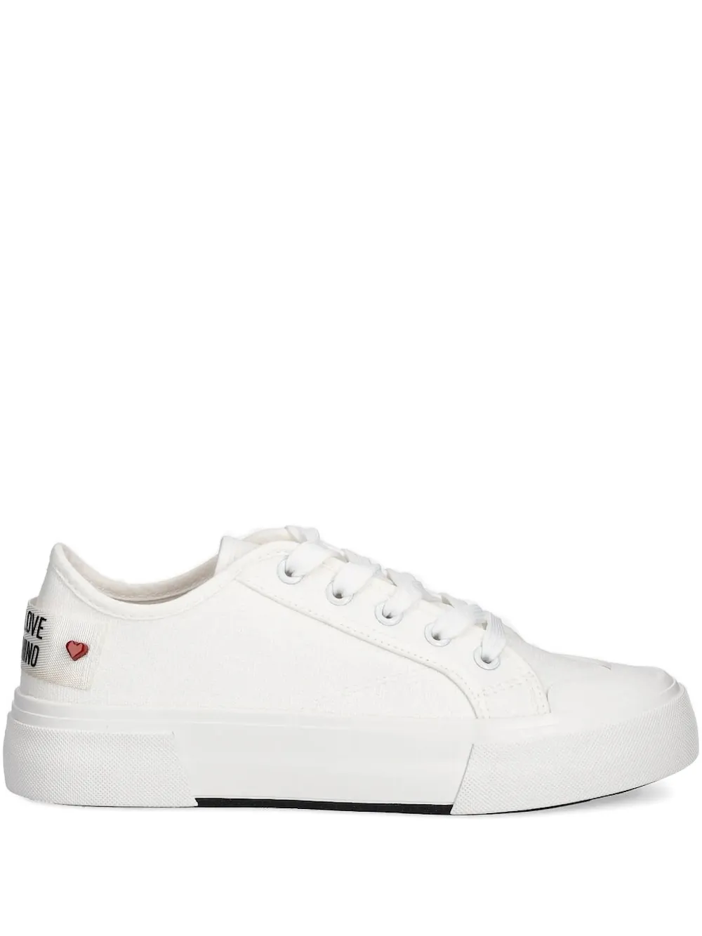 Love Moschino logo-patch lace-up sneakers White