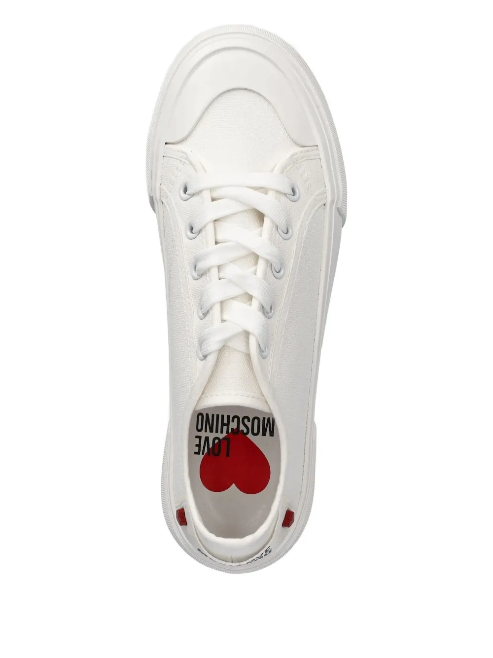 Love Moschino logo-patch lace-up sneakers White