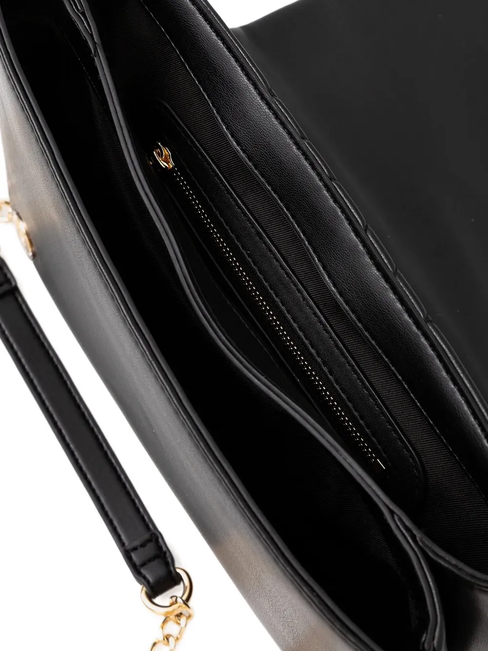 Love Moschino Logo-plaque Quilted Crossbody Bag In Black
