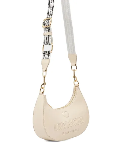 Love Moschino logo-embossed half-moon crossbody bag