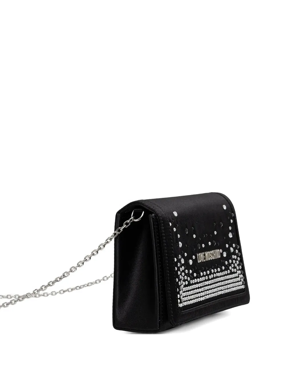 Love Moschino logo-plaque satin crossbody bag | Black | Image 1