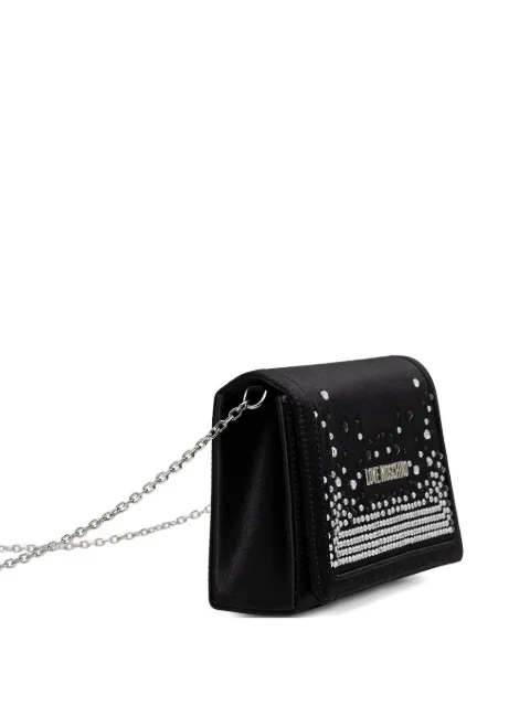 Love Moschino logo-plaque satin crossbody bag