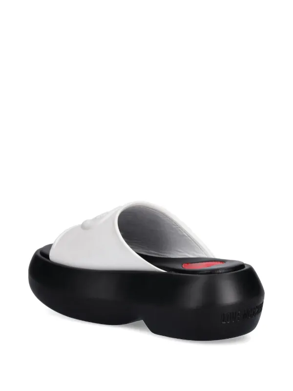 Love Moschino heart-embossed Platform Sandals White FARFETCH JO