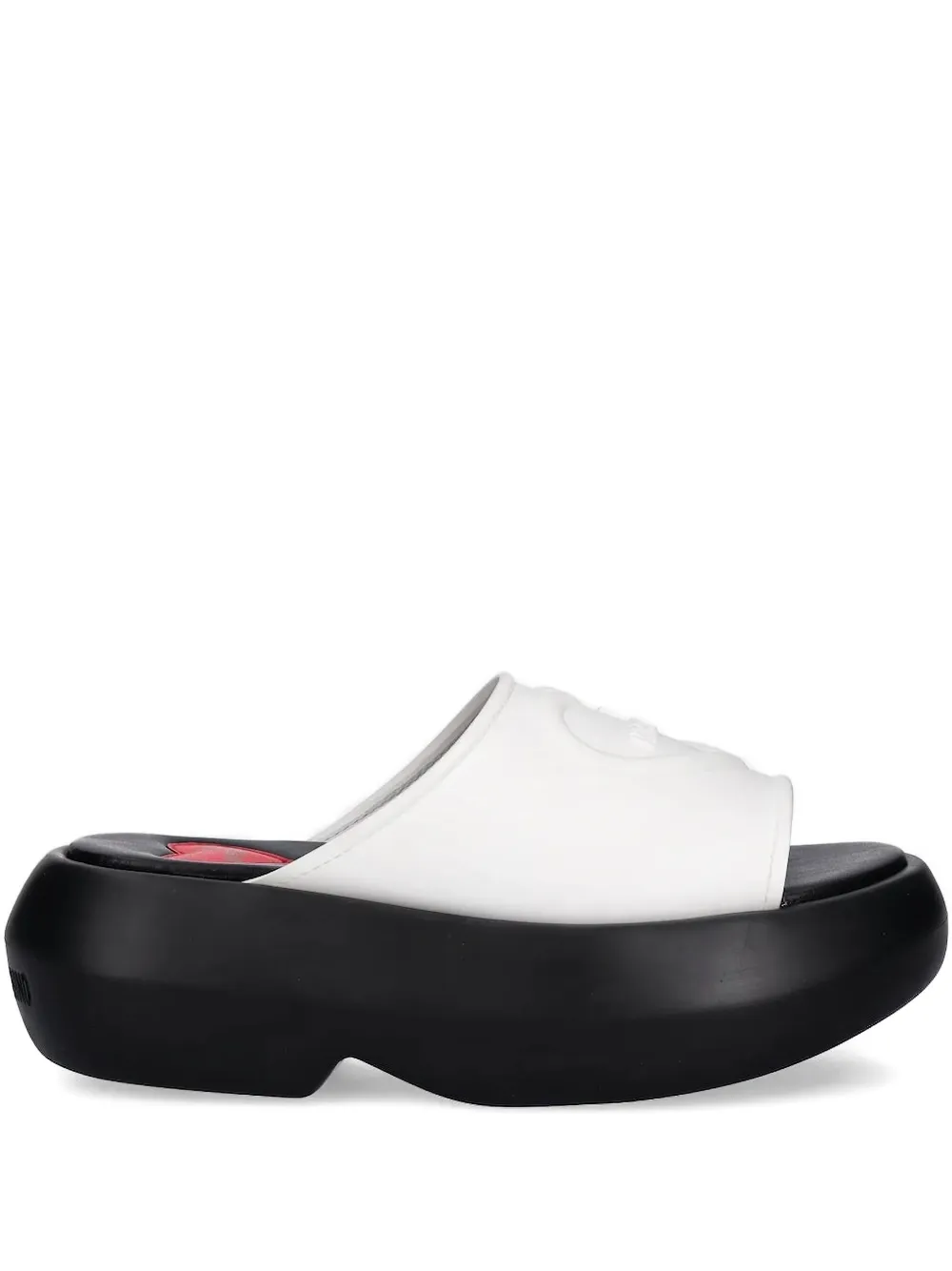 Love Moschino Heart-embossed Platform Sandals In White