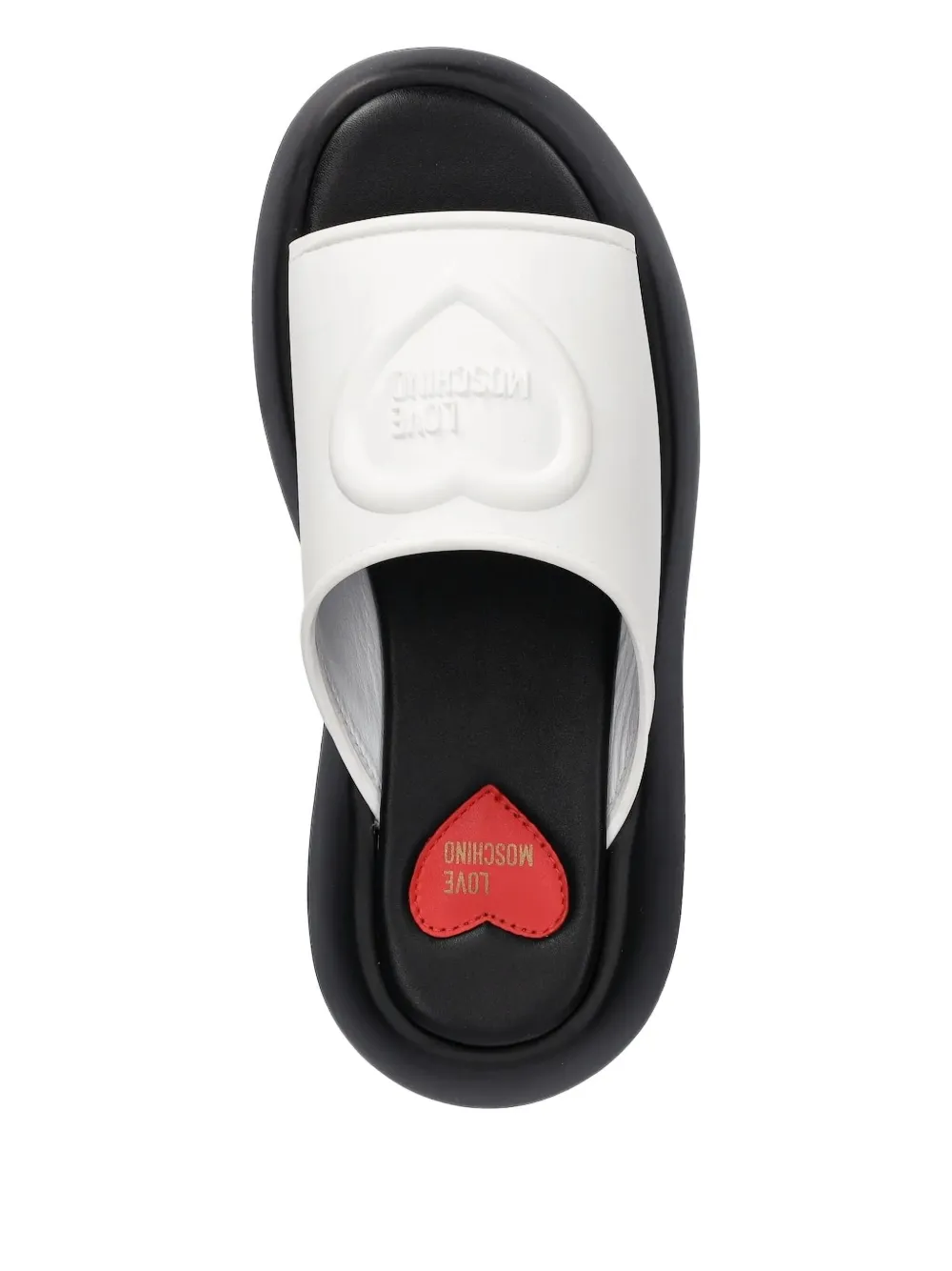 Love Moschino heart-embossed platform sandals White