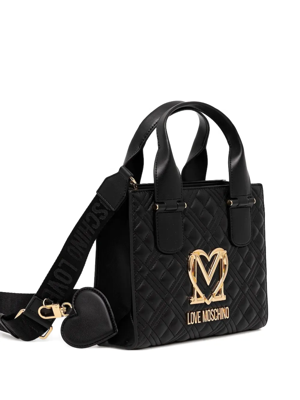 Love Moschino Quilted Logo Tote Bag In Black