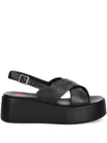 Love Moschino crossover-strap platform sandals - Black