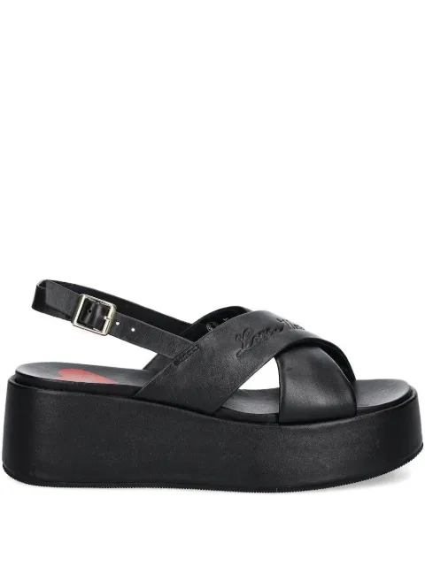 Love Moschino crossover-strap platform sandals