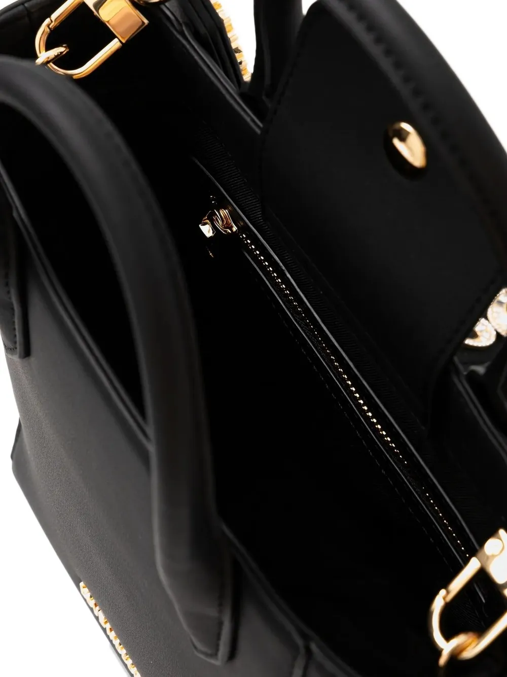 Love Moschino Tas met handvat en verfraaid met kristallen Zwart