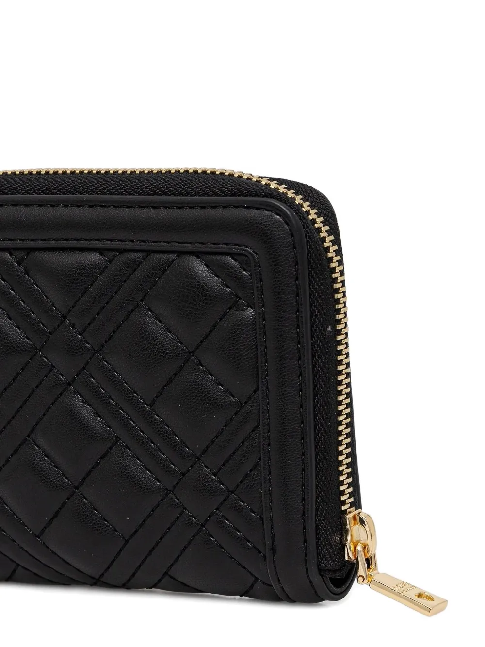 Love Moschino Quilted Zip-around Purse In Black