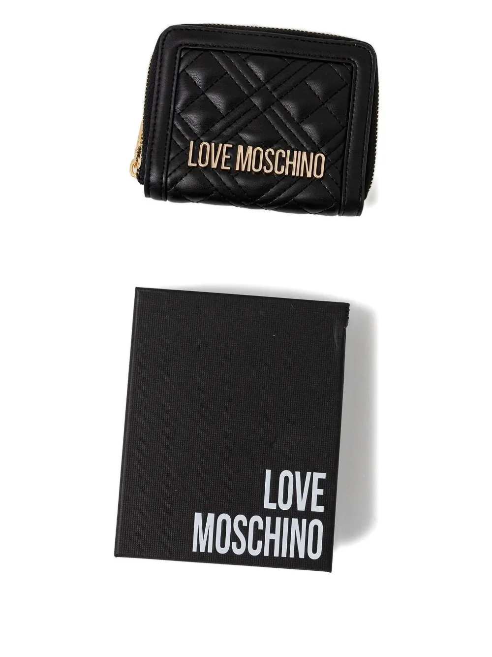 Love Moschino quilted zip-around purse | Black | Image 1