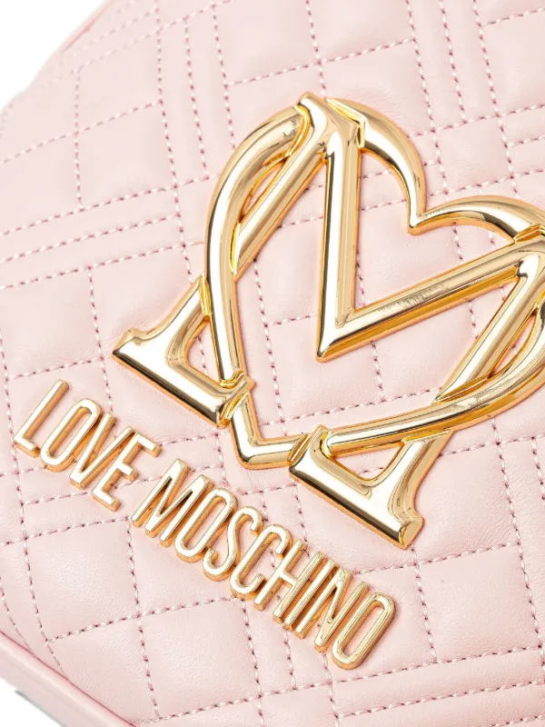 Love Moschino Quilted heart-logo Backpack | Pink | FARFETCH