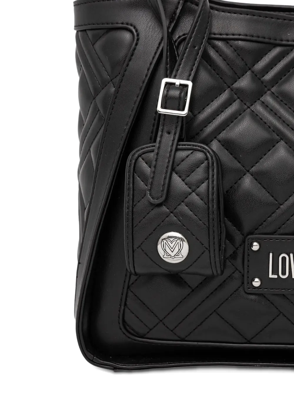 Love Moschino Medium gewatteerde shopper met logo Zwart