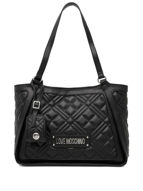 Love Moschino medium quilted logo tote bag