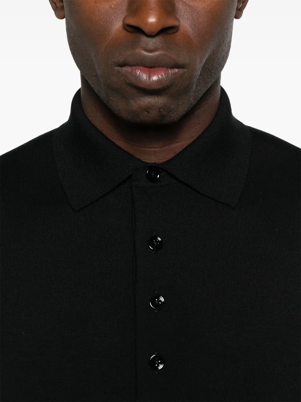 TOM FORD Wollen poloshirt Zwart