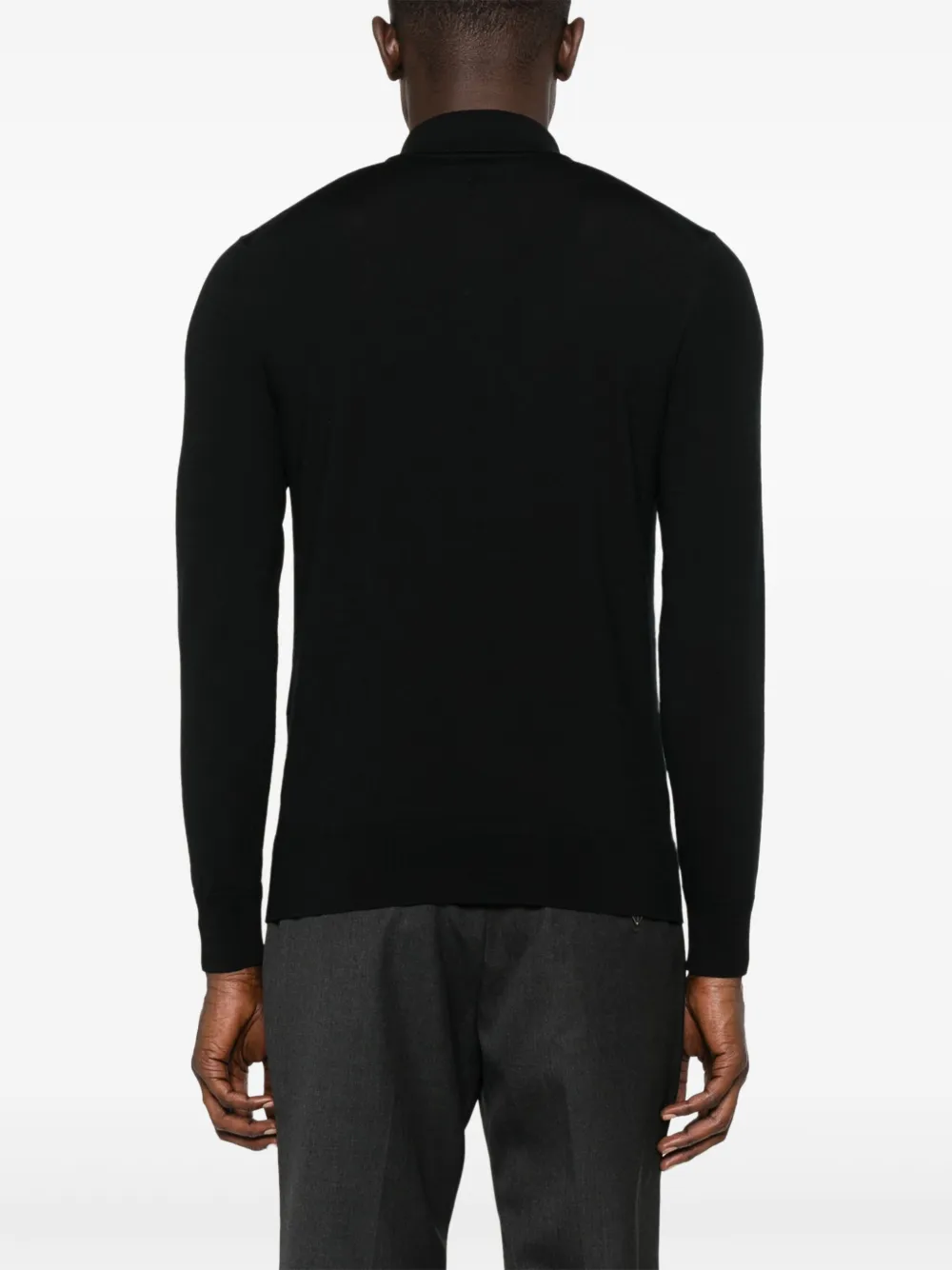 TOM FORD Wollen poloshirt Zwart