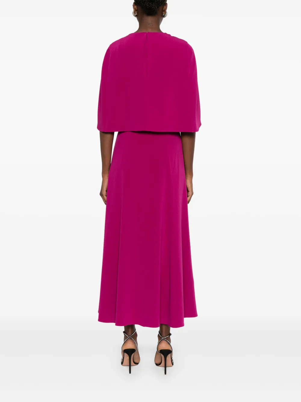 Roland Mouret cape-design midi dress Roze
