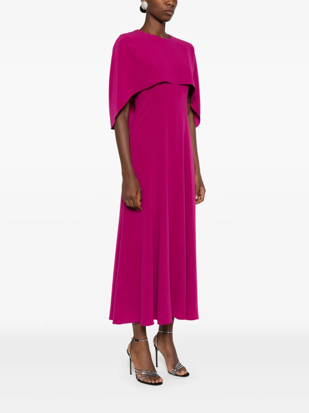 Roland Mouret cape-design midi dress Roze
