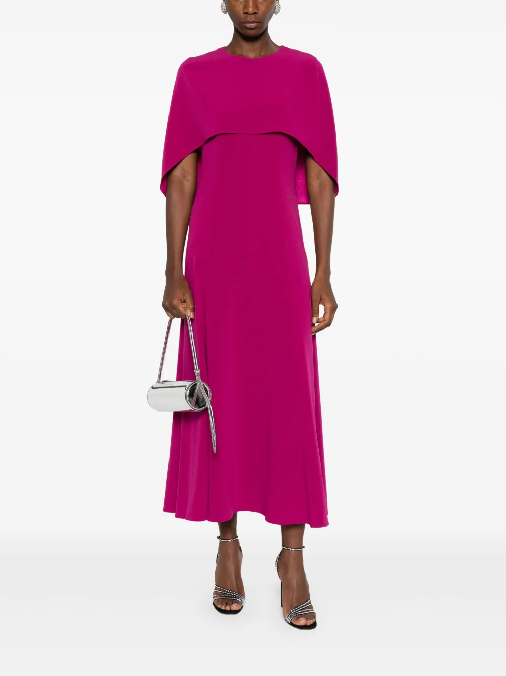 Roland Mouret cape-design midi dress Roze