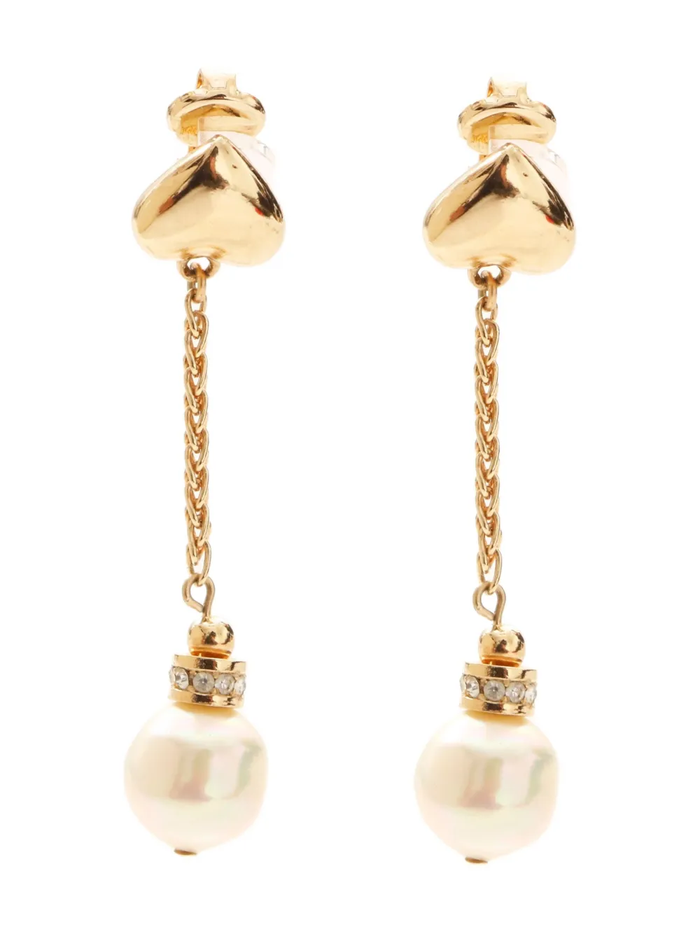 Pre-owned Dior 1980s-1990s Pearl Clip-on Swing Earrings