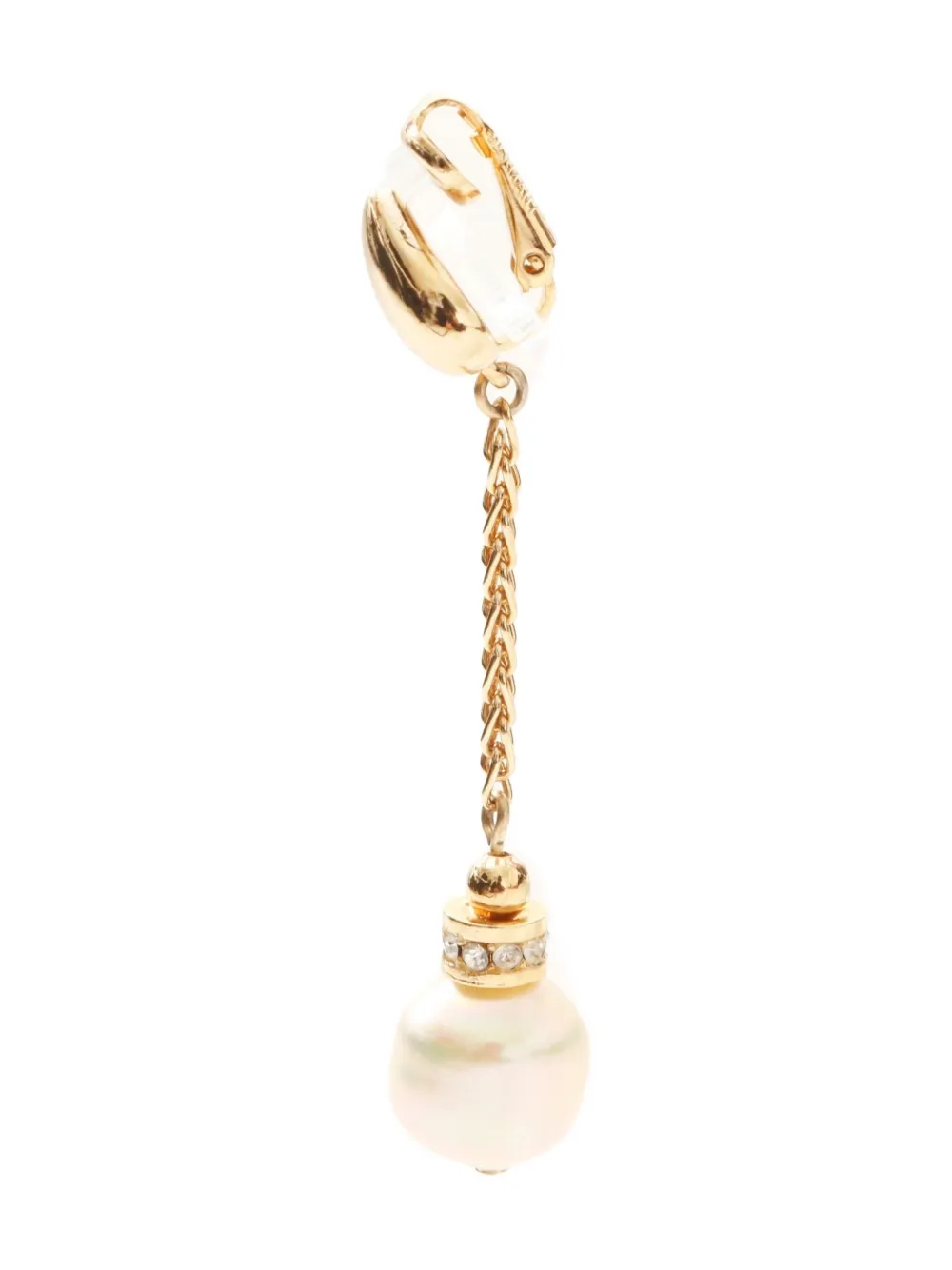 Pre-owned Dior 1980s-1990s Pearl Clip-on Swing Earrings