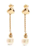 Christian Dior Pre-Owned 1980s-1990s pearl clip-on swing earrings - Gold